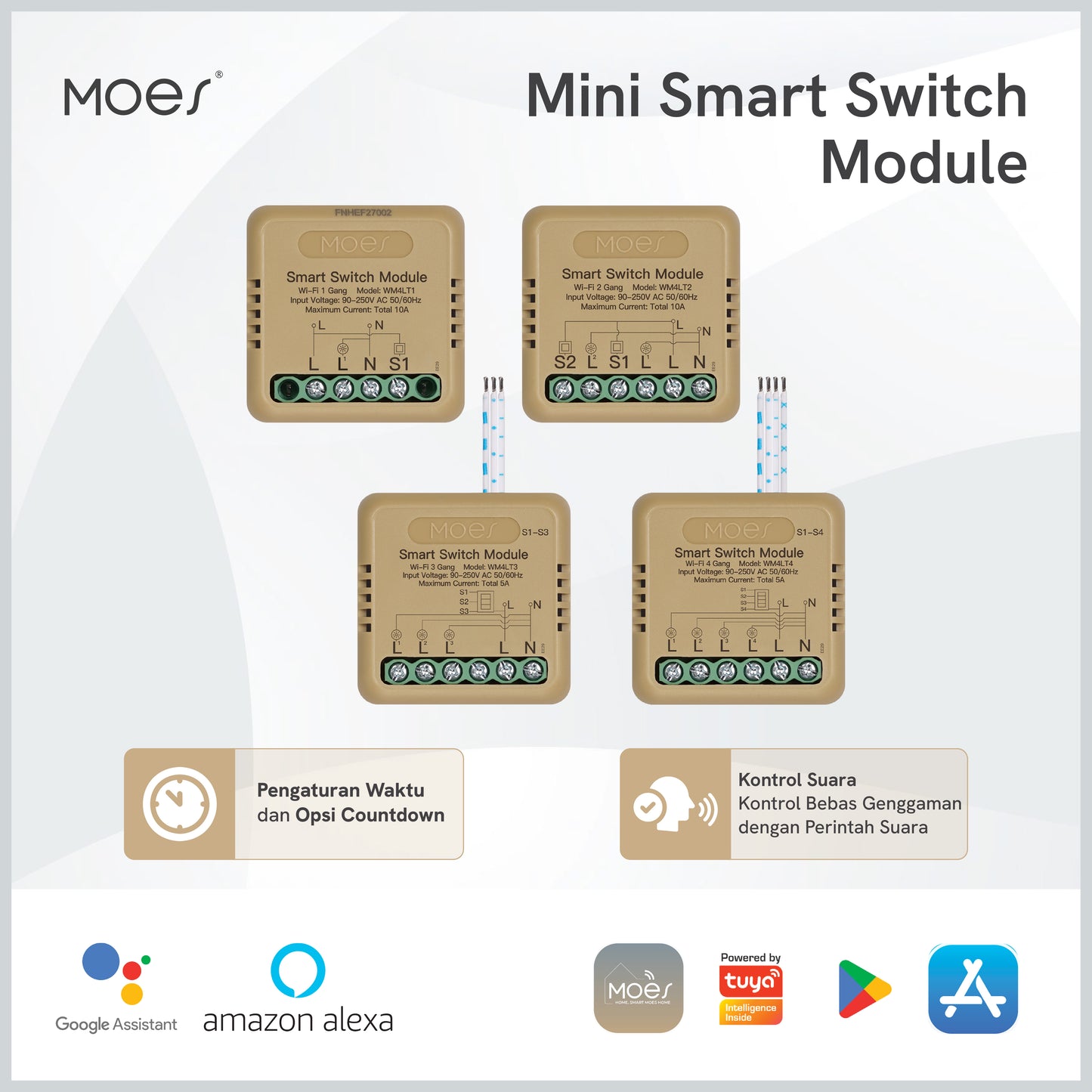 Mini Smart Switch Module 1 Gang - 4 Gang