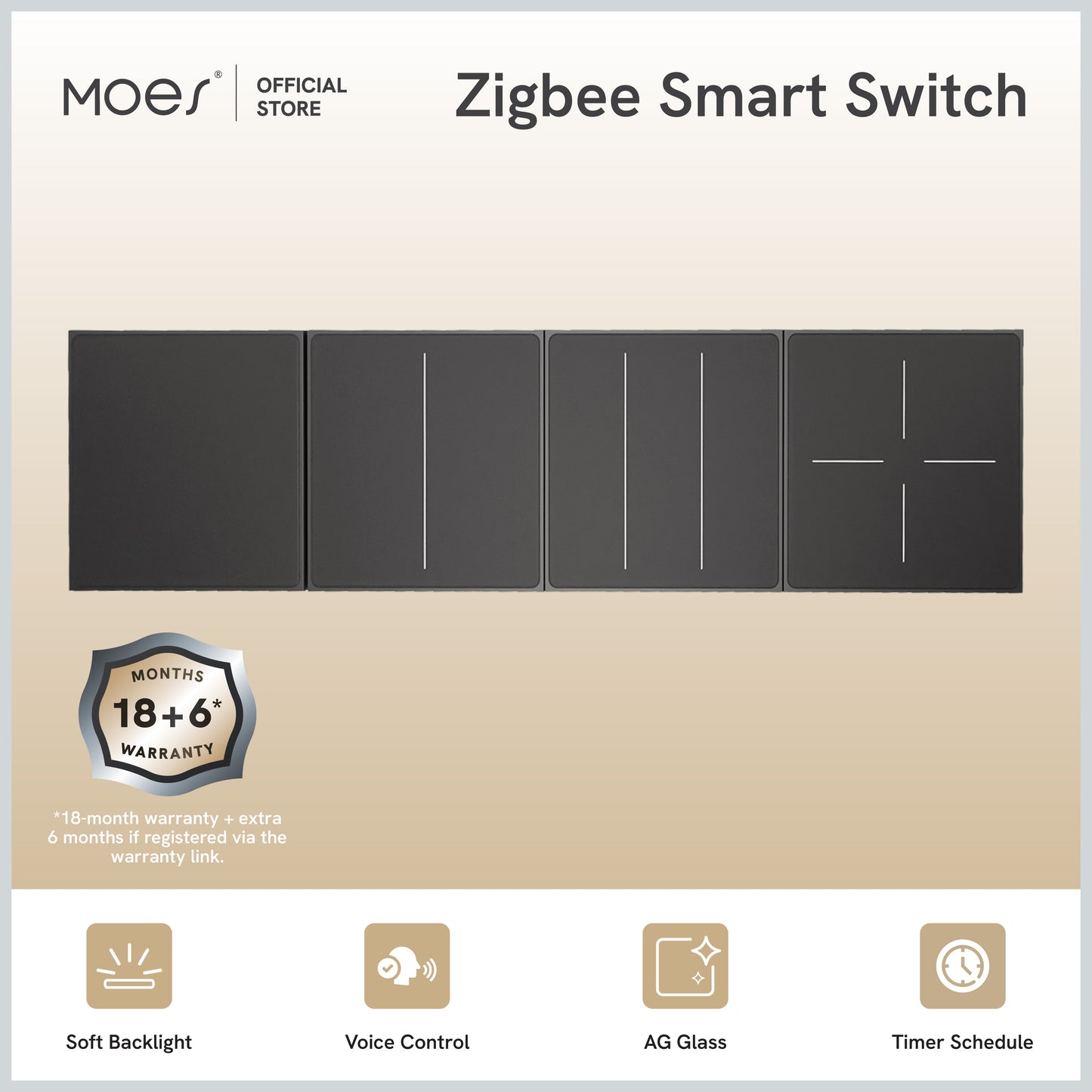 Smart Switch Star Feather Series 4 Gang