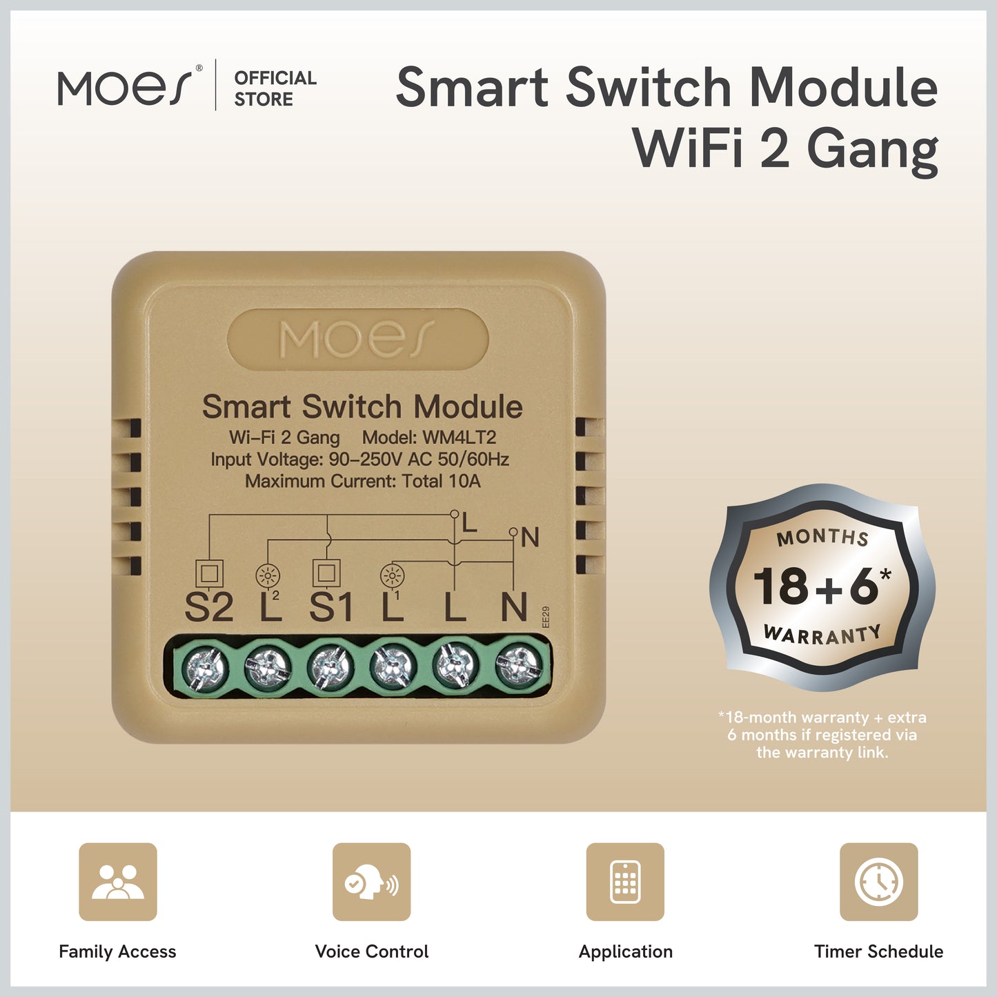 Mini Smart Switch Module 1 Gang - 4 Gang
