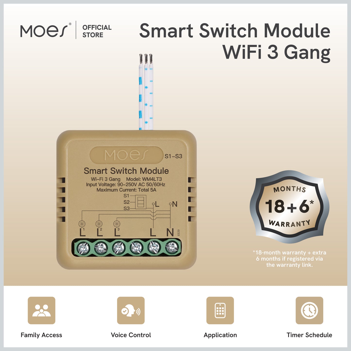 Mini Smart Switch Module 1 Gang - 4 Gang